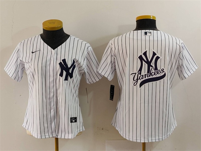Women's New York Yankees White Team Big Logo Cool Base Stitched Jersey(Run Small) Women's New York Yankees White Team Big Logo Cool Base Stitched Jersey(Run Small)